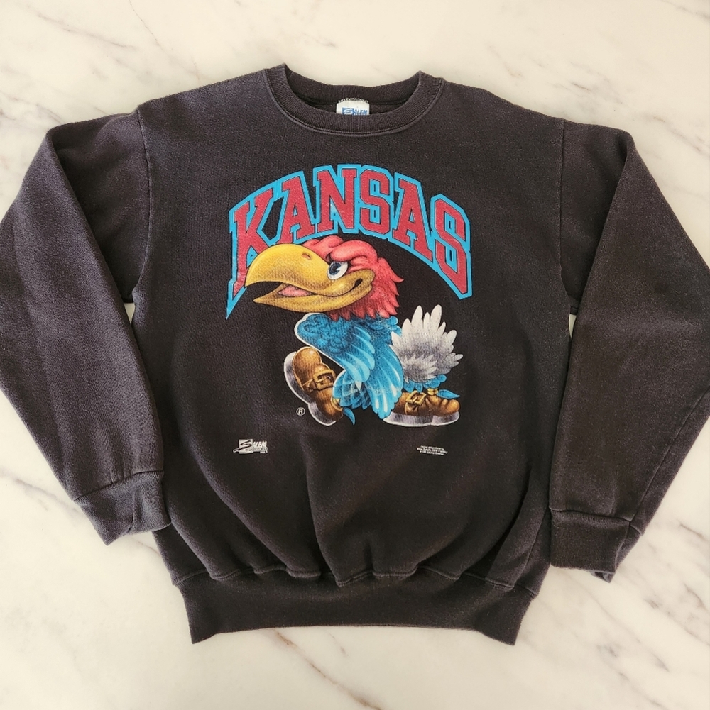 Vintage retro 90's KU University of Kansas Jayhawks‎ sweatshirt Salem unisex